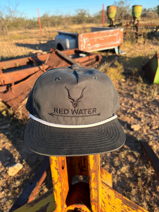 Charcoal/White Rope Hat Black Logo