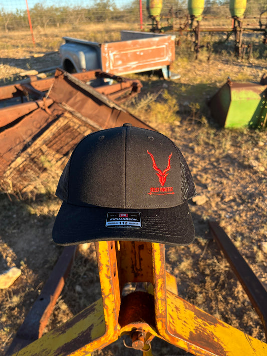 Black 112 Hat Red Water logo