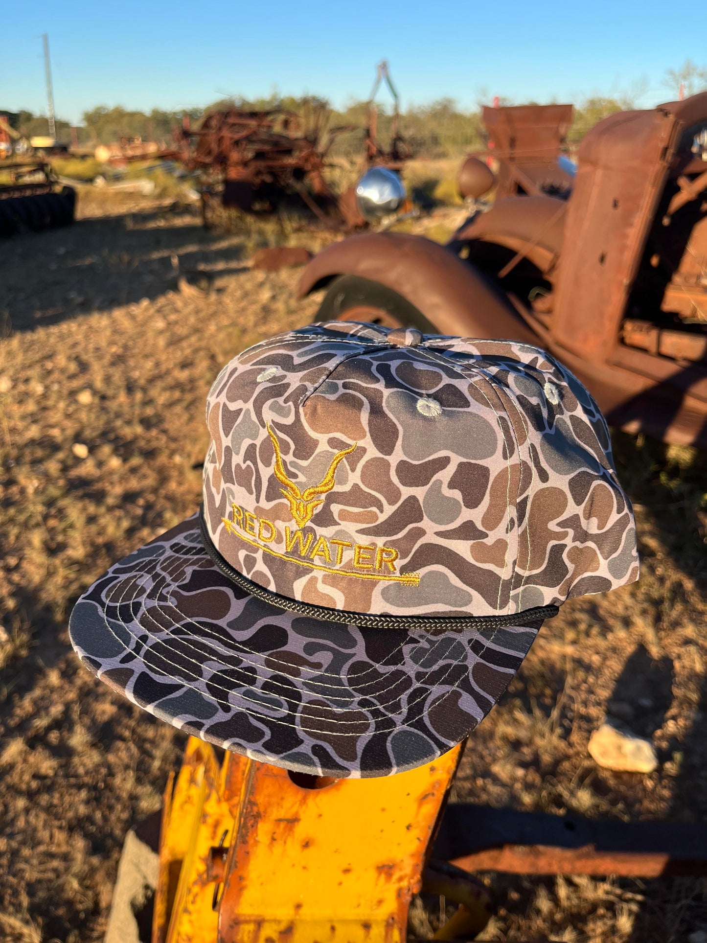 Gold Camo/Black rope Snapback Hat